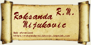 Roksanda Mijuković vizit kartica